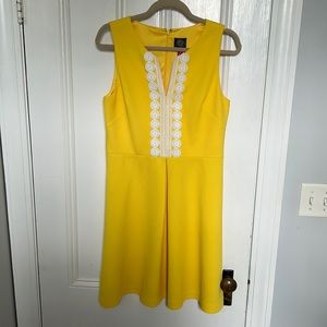 Vince Camuto Sunny Yellow Fit & Flare Dress